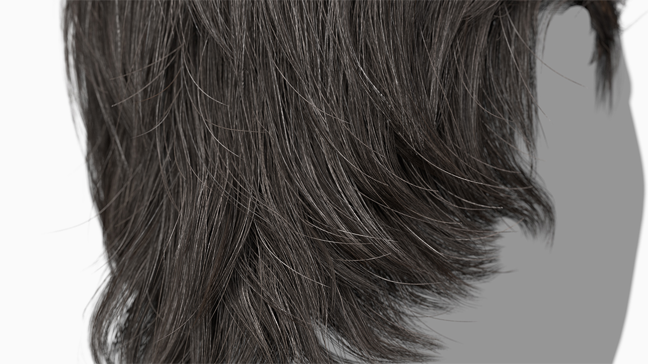 Male Slicked Back hair in realtime with polygons and realtime hair cards to download